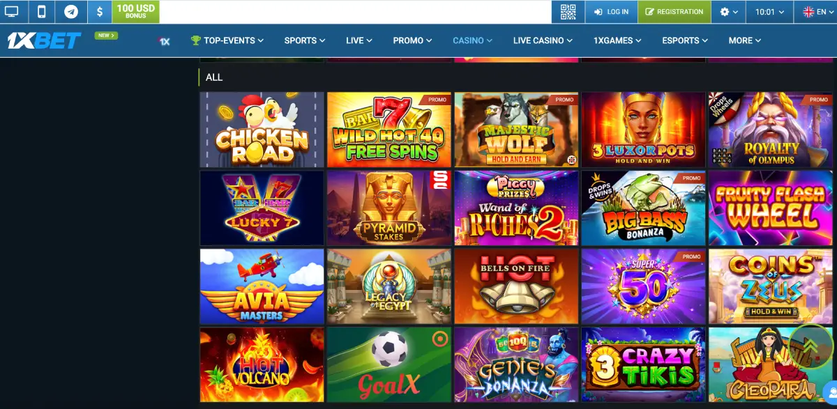 Interface do jogo Chicken Road na 1xBet