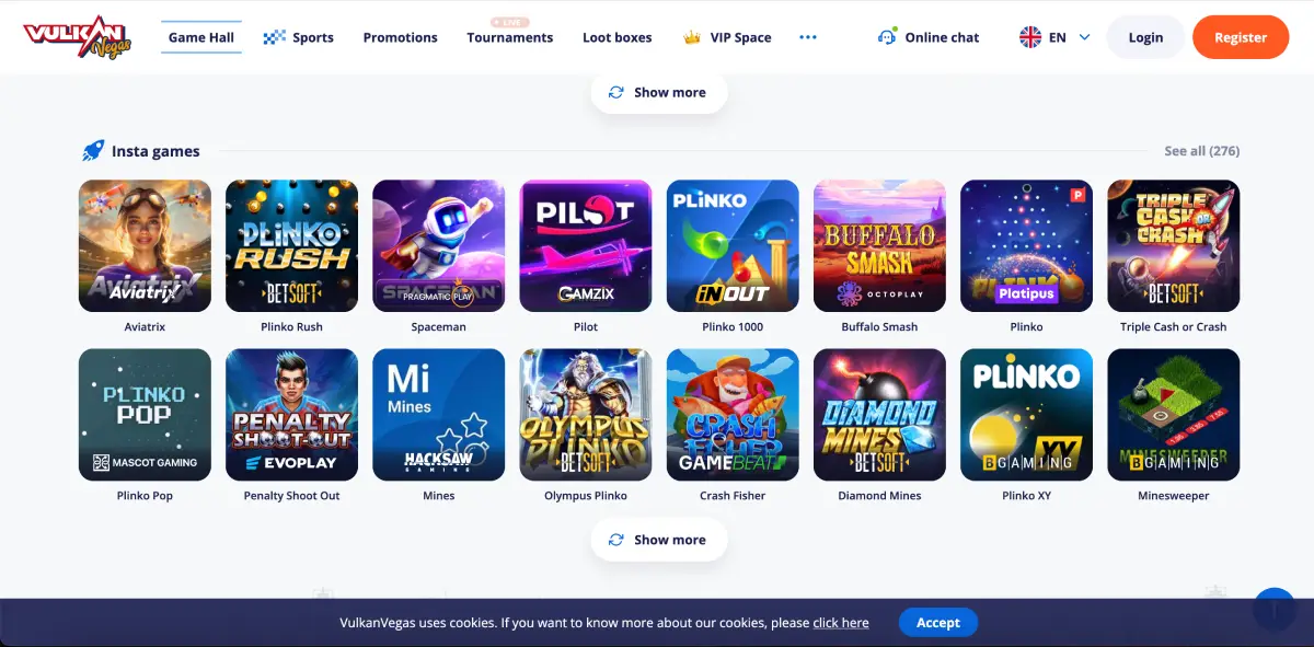 Мобильная версия Chicken Road в приложении Vulkan Vegas