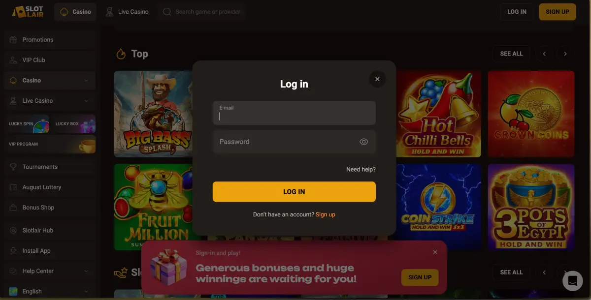Registro para jugar Chicken Road en SlotLair